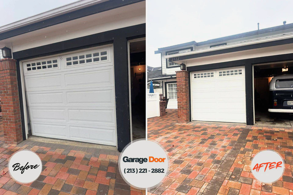 Before and after: garage door repair Norton Shores, MI